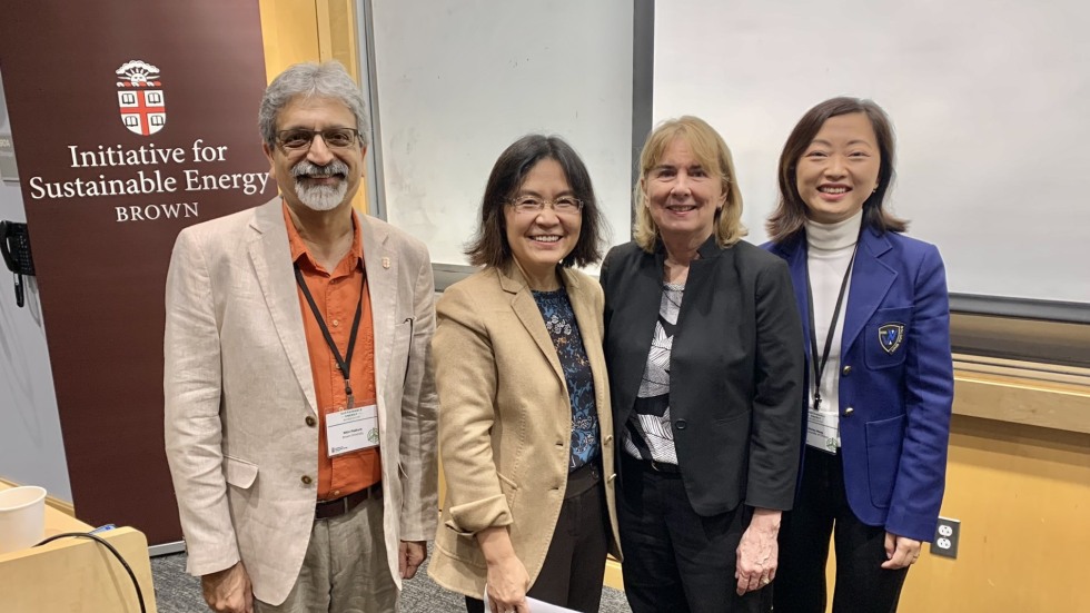 Pic of plenary speakers; Nitin Padture, Yue Qi, Jill Pipher, Shirley Meng